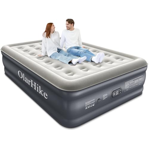 OlarHike Air Mattress Queen with Built in Pump, Inflatable Mattress Blow up Mattress, 18