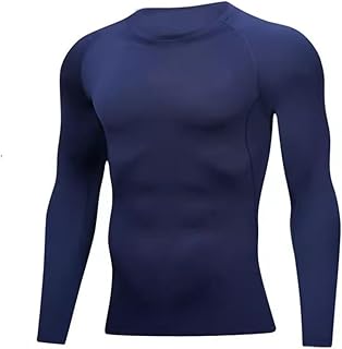 compression shirt Camisa masculina de manga comprida justa, camisa esportiva básica, treino de corrida e fitness