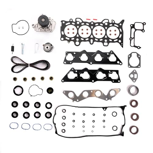 PHILTOP Head Gasket Set Timing Belt Kit Water Pump Fits for 2001 2002 2003 2004 2005 Honda Civic HX/EX 1668CC/1700CC 1.7L D17A2 D17A6 OE# HS26236PT-2 TCK312 HS4034 HB4034
