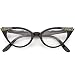 Vintage Cateyes 80s Inspired Fashion Clear Lens Cat Eye Glasses with Rhinestones (Tortoise)