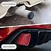 OtpOutopa Car Exhaust Tip 2.5 inch Inlet, Universal Car Exhaust Pipe Modification Tail Throat Tail Pipe Stainless Steel Muffler Tip, Adjustable Heart Shaped Car Thickened Pipe (Curved,Red)