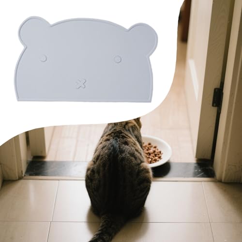 Hundewassermatte, Futtermatte für Hunde Futter-Pad für Tiere mit erhöhten Kanten | Rutschfestes waschbares Silikontaft in Bärenform-6