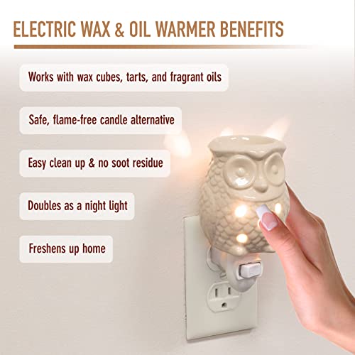 Deco Plug-In Electric Mini Owl Candle Warmers, 2 Wax & Tart Warmer For Indoor Decor, Includes 4 Wax Cubes And Halogen Bulb- Freshen Home Or Office W Desired Fragrance- Great Holiday & Wedding Gift #TOP1