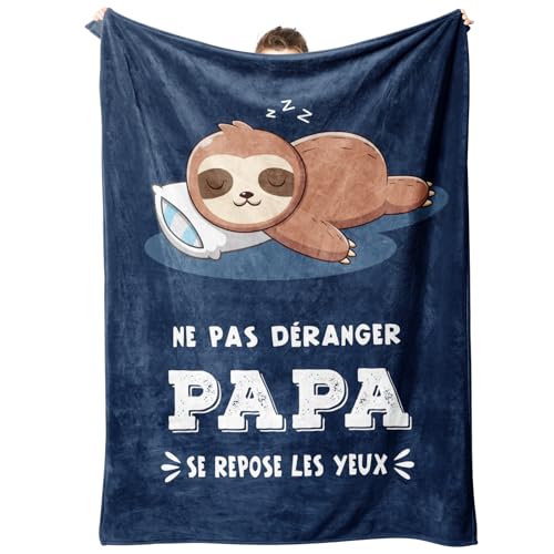 Cadeau Papa Noel, Cadeau Anniversaire Papa, Plaid Couverture Polaire - Cadeau pour Papa, Cadeau Papa, Cadeau Fete des Peres, Fête des Pères et Cadeaux de Noël pour Papa