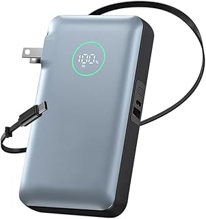 【2025新登場&15000mAh大容量】明誠 モバイルバッテリー コンセント一体型 PD35W/22.5W 急速充電 長さ65CMのType-Cケーブル内蔵 3台同時充電 軽量 小型 携帯充電器 折りたたみ式プラグ LCD残量表示 iPhone/iPad/Android各種対応