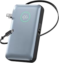 【New Arrival 2025 & 15000mAh High Capacity】Meisei Mobile Battery with Built-in Outlet PD35W/22.5W Fast Charging 65CM Type-C Cable Included 3-Device Charging Lightweight Compact Portable Charger