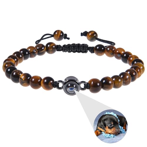 Custom Bracelet with Picture Inside,Photo Bracelet Customized Picture Personalized Photo Projection Bracelet Picture Bracelet Personalized Photo Memorial Bracelet for Men Women Couples Girlfriend Mom Memorial Gifts