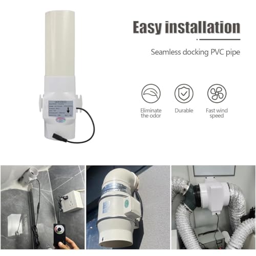 Ventilador de conducto en línea de 2,5 pulgadas, 14 W, 60 mm, para ventilación eficiente con motor de cobre puro y operación silenciosa, ideal para cabinas de impresión 3D, tiendas de cultivo, armarios y espacios pequeños miniatura 4