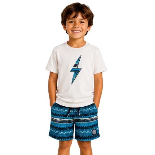 Image of Volcom Baby Boys Swim Set - 2 Piece Short Sleeve Swim Shirt Graphic Tees & Board Shorts - Infant Toddler Little Boys Swimsuit