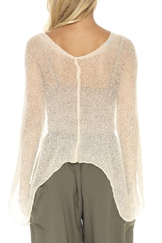 Image of SHU-SHI Womens Sheer Knit Poncho Shrug Lightweight Cover Up One Size Fits Most