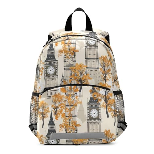 Big Ben Grey Yellow kids personalized backpack girls safety bookbags for kindergarten mochilitas para ni?os
