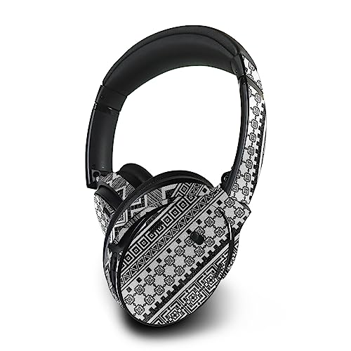 Image of MightySkins Glossy Glitter Skin Compatible with Bose QuietComfort 45 Headphones Black Aztec | Protective, Durable High-Gloss Glitter Finish | Easy to Apply | Made in The USA