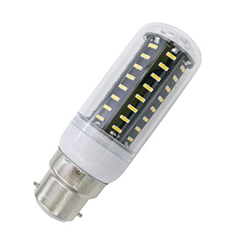 Aoxdi 1 Stück B22 LED Leuchtmittel Lampe 7W, Warmweiß, 72 SMD 4014 Klar B22D LED Glühbirne Glühlampe, AC220-240V