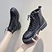 Women's Combat Boots Lace-Up Lug Sole Low Chunky Heel Military Ankle Bootie Round Toe Side Zipper Shoe Short Bootie 2025 Fall Winter Fashion Comfortable Biker Motorcycle Boots