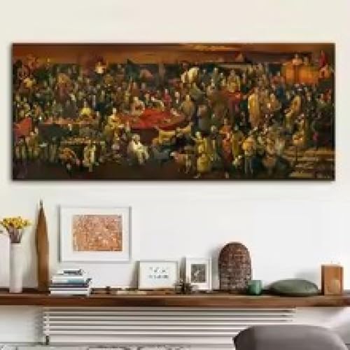 Toile 40x80cm Avec Cadre Divine Comédie, l'esprit classique chez vous