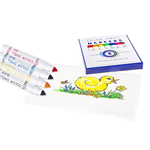 Color Swell 8-Pack Broad Line Markers – Washable, Non-Toxic, Ideal for Kids, Students, Adults, and Classroom Activities