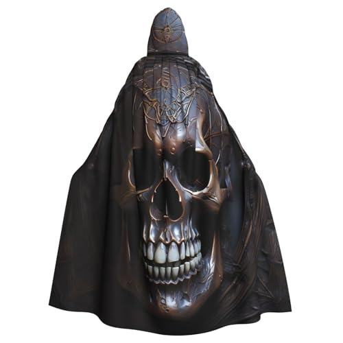Veste à capuche crâne cuivré longue cape de fête majestueuse