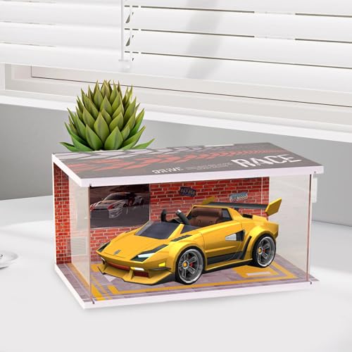 Vitrina de aparcamiento para coleccionables de automóviles en miniatura 1:32 con iluminación LED nocturna 3