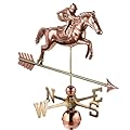 Good Directions Jumping Horse & Rider Weathervane, Pure Copper