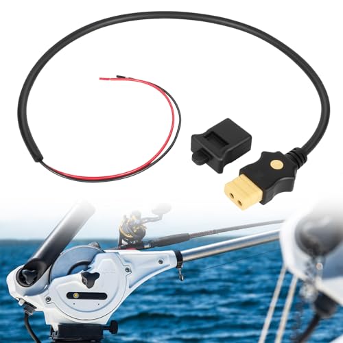 Kozlira 1903017 Downrigger Battery End Cable Fit for Cannon Electric Downriggers (2008 or Later), 3-Foot, 12V Power Cord Accessory, Rated 30 Amp, Waterproof Connection, Anti-Corrosion End Cap