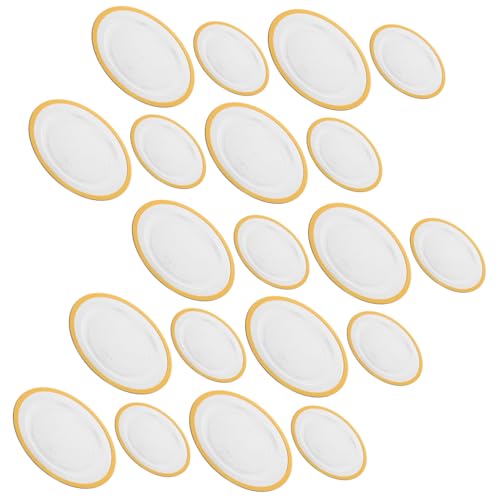 FONDOTIN 24個透明 ゴールドリム プラスチック製 使い捨てプレート 各入り サ