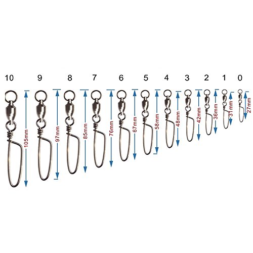 Shelure Fishing Ball Bearing Swivel With Coastlock Snap, Welded Ring, Black Nickel, 15Lb To 187Lb (Pack Of 100) #TOP3