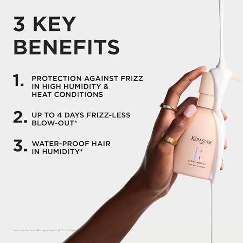 Kérastase Gloss Absolu Frizz-Glaze Cream, Leave-in Conditioner with Heat Protection, Anti-Frizz Styling and Curl Cream for Shine and Smoothness, Haircare for Women, 240 ml - Image 3