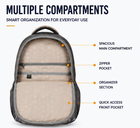 Image of Strix Backpack for Boys & Girls | 3-Compartment School, College & Travel Backpack
