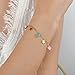 Balaijor Fashion 18K Gold Plated Star Bracelet Stainless Steel Enamel Heart Charm Link Chain Bracelet(Gold)