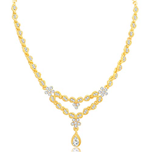 Charming Plated Wedding Jewellery Austrian Diamond Necklace Set