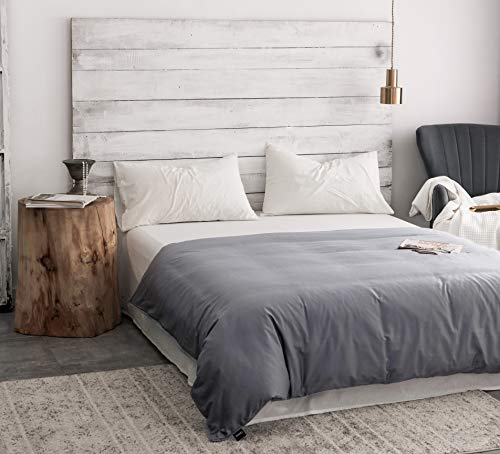 Image of ZonLi Duvet Cover for Weighted Blanket (Light Grey, 60'' x 80''), Breathable Soft Duvet Cover Queen Size Removable Cooling Comforter Cover for All Season