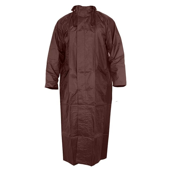 sf shakumbhari fab Brown Women's Polyester Double-Layer Long Raincoat Poncho with Pockets, Adjustable Cap and Cover- (Size-M)-picture-39