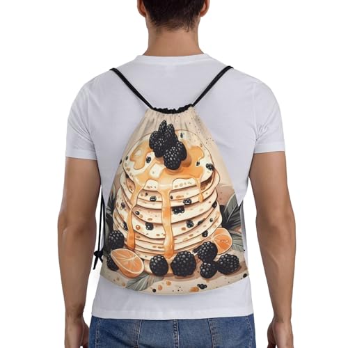 Drawstring Bag Lightweight Small Gym Bag for Women Dessert Pattern Soccer Backpack for Sports Travel2