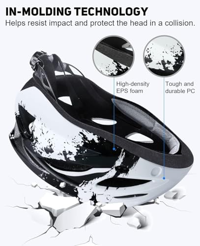 RaMokey Fahrradhelm Erwachsene mit Licht,Radhelm, Cityhelm Urban Fahrradhelm für Herren Damen mit...