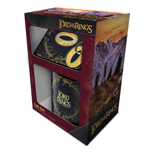 Pyramid International Juego de regalo de El Señor de los Anillos, incluye taza de 312 ml, posavasos y llavero, fantástica opción para los fanáticos de la fantasía, talla única