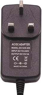 AC/DC 12V 3A Power Supply Adapter for CCTV IP WIFI Camera, LED Strip Lights, Audio/Video, Wireless Router, Jack 5.5mm x 2.1mm Wall Plug 1m Length Cable - (36 Watt Max.)