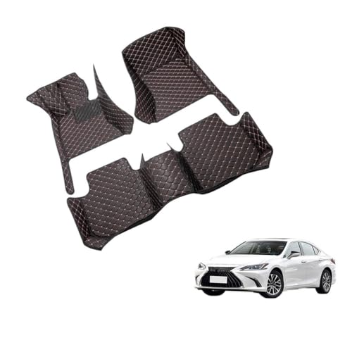 Tapis de voiture sur mesure pour Lexus ES 2018-2025 ES300h ES350 ES250 en cuir marron LHD 3 pièces