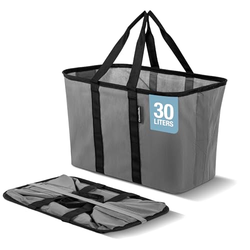 Image of CleverMade EcoBasket Collapsible Tote Basket - Reusable Grocery Tote