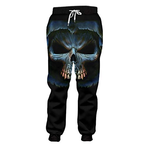 Pokem&Hent Men's Sweatpants Printed Grim Reaper 3D Harem Pants Metal Skull Jogging Men's Trousers Grim Reaper Skull XL