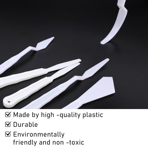 30Pcs Plastic Spatula Palette Knives Set, Pallete Knife Thin and Flexible Art Knife Tools for Carving Oil Acrylic Watercolor Painting Painting Knives for Mixing Spreading Scratching Layering Colors