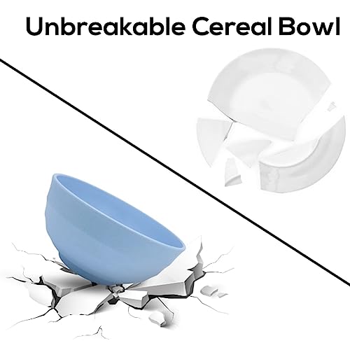 Pupopik BOWLS SET 4 Unbreakable Cereal Bowls 24 Oz - Reusable Wheat Straw Bowl - Dishwasher & Microwave Safe- Bpa Free - Perfect For Cereal Reusable Dinner Bowls 4 Set thumb #3