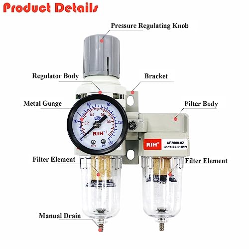 RIH Sistema de Secador de Ar-Filtros de Ar Duplos de 1/4