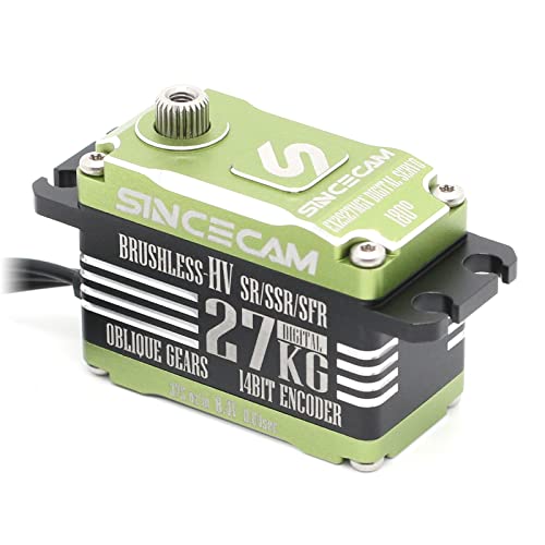 Sincecam 27Kg Low Profile Waterproof High Speed 0.04Sec Servo 8.4V Brushless Servo Motor Metal Oblique Gear 180° Steering Servo All Aluminum Case Rc Servo For 1/10 1/12 Rc Speed Car Racing Car #TOP27