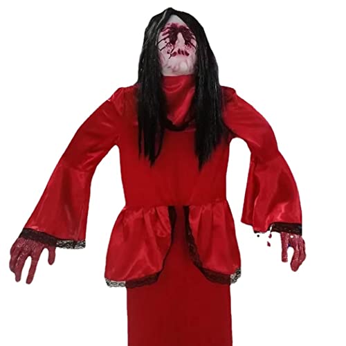 Femme d'horreur suspendue Halloween accessoire latex pour déco extérieure