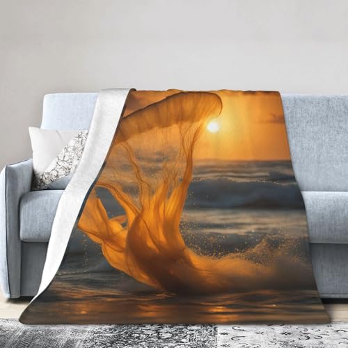Manta de franela con estampado de cola de sirena 1, ligera, para sofá, cama, silla, gruesa, cálida y transpirable, para todas las estaciones, acogedora, mullida, antiestática, microfelpa (50 x 60