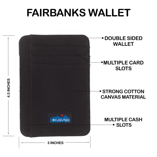 Kavu Fairbanks Double Sided Slim Cotton Canvas Wallet-Black #TOP3