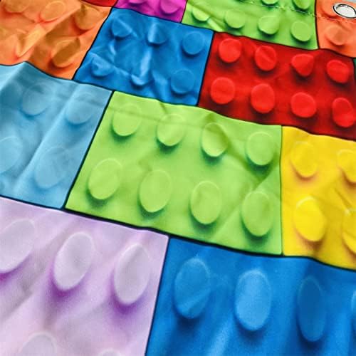 YUANZU Nursery Curtains - Kids Boys Girls Eyelet Blackout Colorful Cubes Blocks 3D Print Pattern Thermal Insulated Room Darkening Window Drapes for Baby Bedroom Playroom 2 Panels W117cm x D137cm