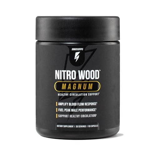 InnoSupps Nitro Wood Magnum - Supports Healthy Blood Flow & Natural Immune Support - Male Enhancing Supplement & Nitric Oxide Supplements for Men (60 Vegetarian Capsules)