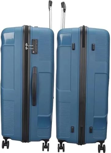 Image of American Tourister Kamiliant Cabin Luggage Polyproplyene Dual 4 Spinner Wheels Trolley Bag /Luggage,with 3 Years International Warranty 55 cm (Blue)