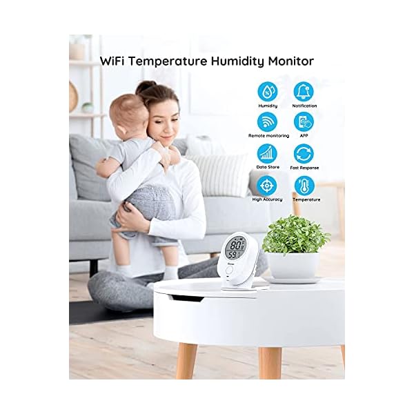 Govee WiFi Thermometer Hygrometer H5051, Bluetooth Indoor Temperature Humidity Monitor with App Notification Alert, Smart Humidity Sensor for Greenhouse Wine Cellar, 2 Years Free Data Storage Export - Image 3